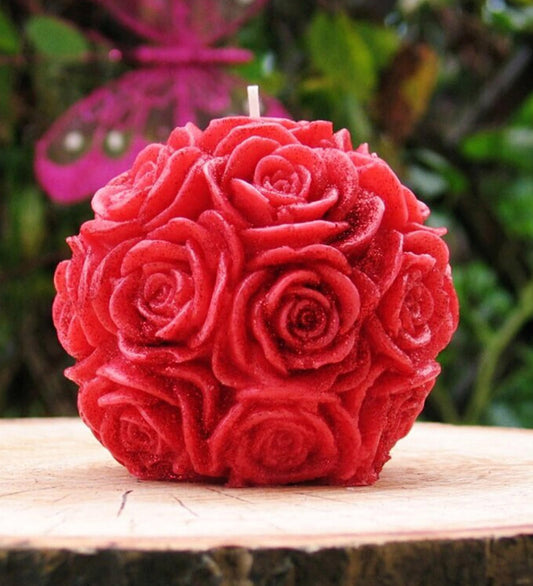 Roses In Flame - Mini Rose Ball Candle